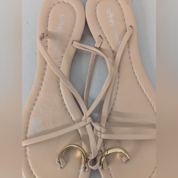 Jeffrey Campbell shoes tan sandal leather handmade pacifico toe loop ring sz7/38 - Picture 6 of 10